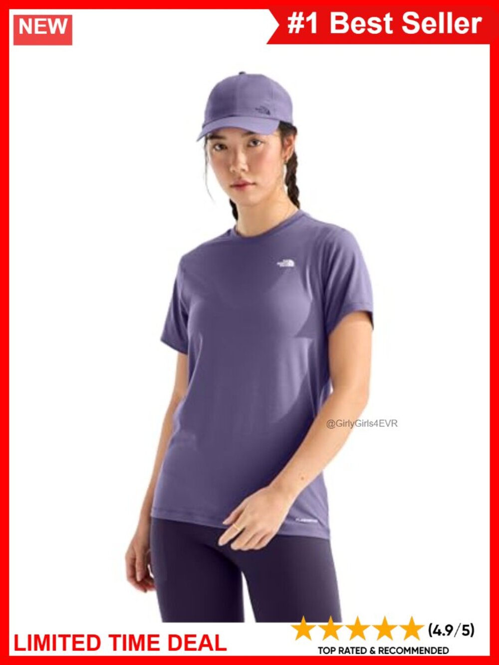 The North Face Adventure Tee Moisture Wicking Recycled Polyester Women's Active